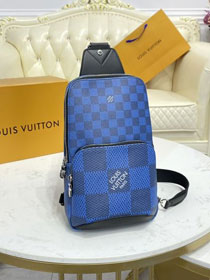 Louis vuitton original damier graphite avenue sling bag N50024 blue