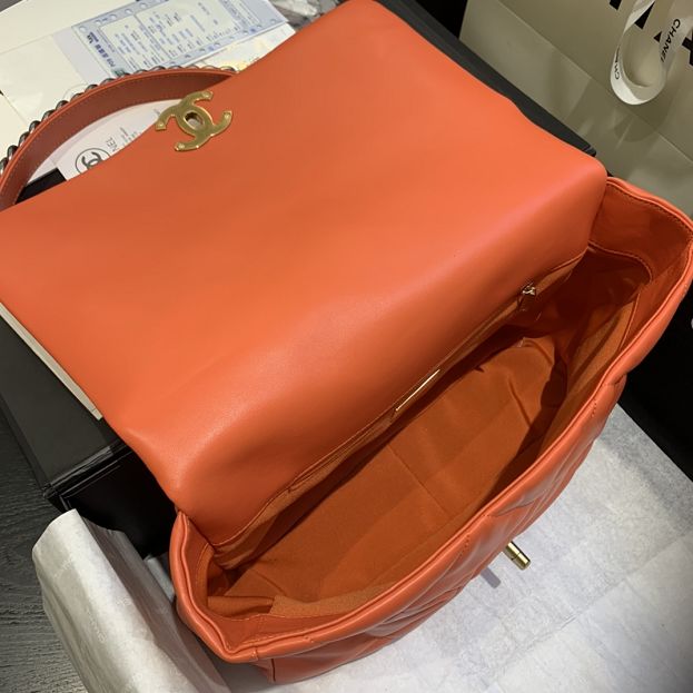 2021 CC original lambskin 19 maxi flap bag AS1162 orange