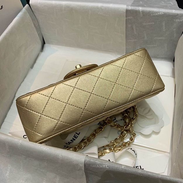 CC original lambskin mini flap bag A69900 gold