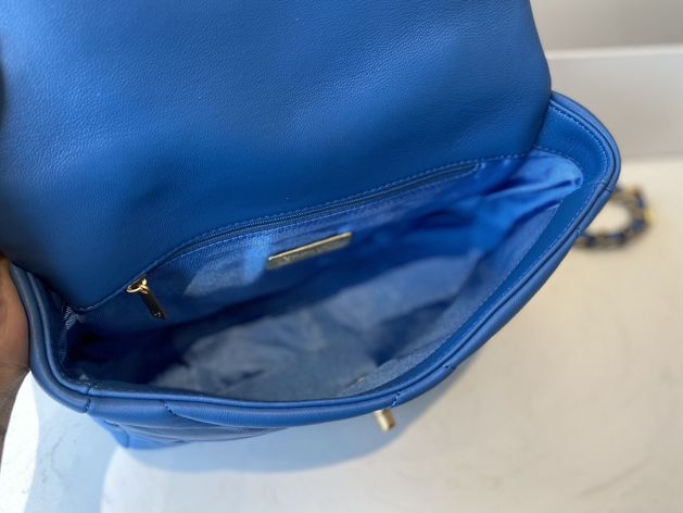 2021 CC original lambskin small 19 flap bag AS1160 blue