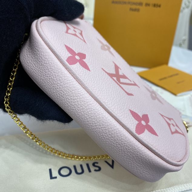 Louis vuitton original calfskin mini pochette M80501 light pink