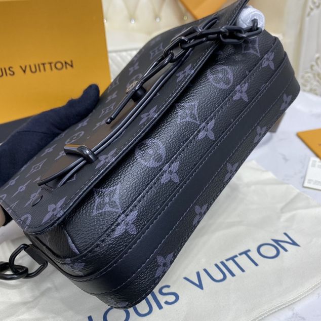 Louis vuitton original monogram eclipse steamer messenger bag M45585 black 