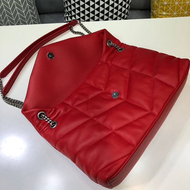 YSL original lambskin puffer medium bag 577475 red