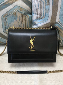 YSL original smooth calfskin medium sunset bag 442906 black