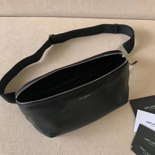 YSL original calfskin belt bag 505671 black