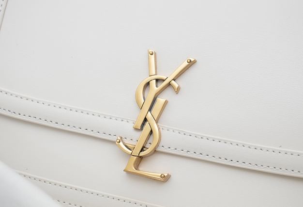 YSL original calfskin solferino medium satchel 634305 white