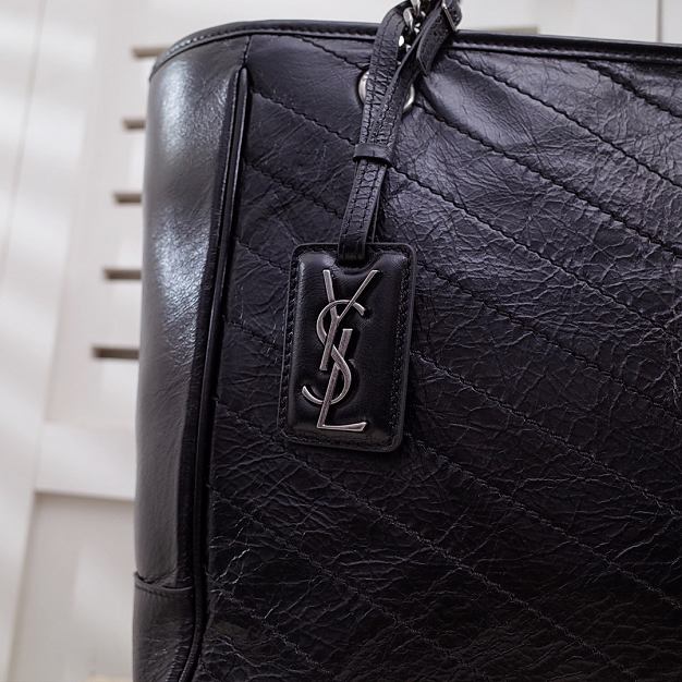 YSL original aged calfskin niki shopping bag 504867 black