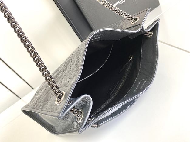 YSL original calfskin niki shopping bag 577999 grey