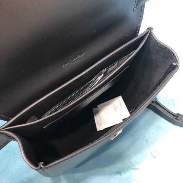 YSL original smooth calfskin kaia small satchel bag 619740 black