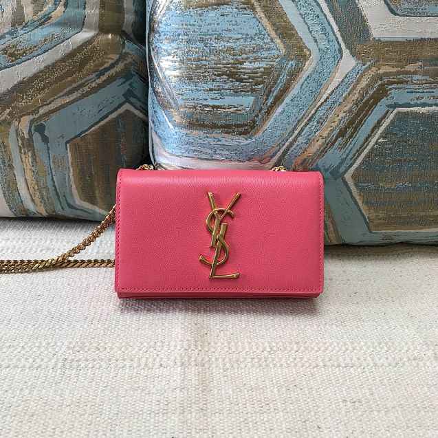 YSL original grained calfskin mini kate bag 326076 pink
