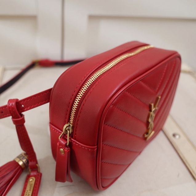 YSL original calfskin lou belt bag 534817 red