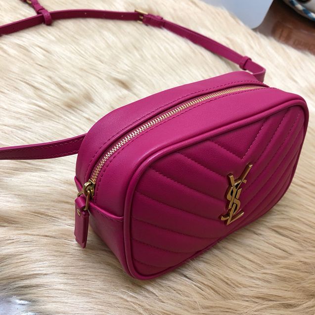 YSL original calfskin lou belt bag 534817 rose red