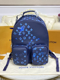 Louis vuitton original calfskin curvy multipocket backpack M57841 blue