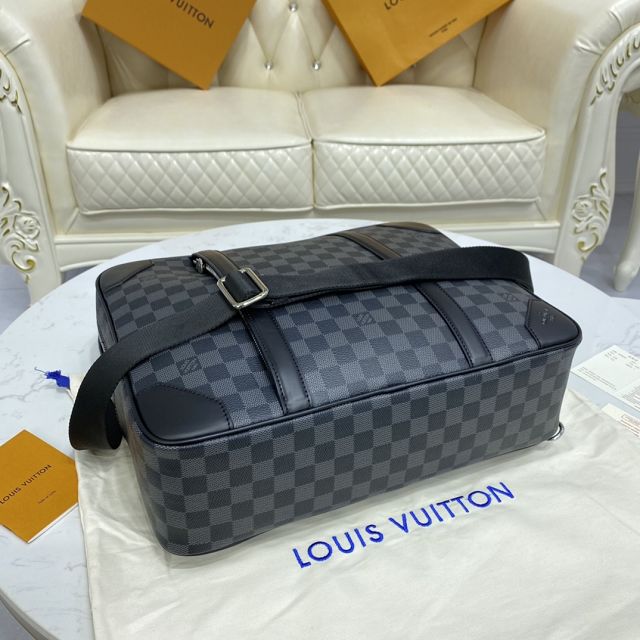 Louis vuitton original damier graphite backpack briefcase N50051 black