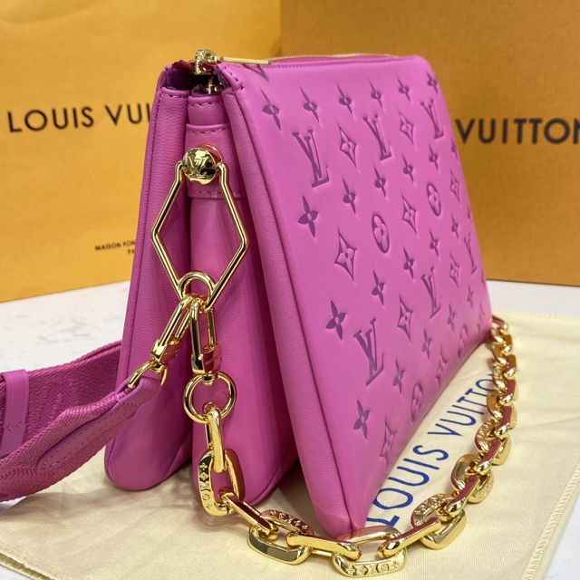 2023 Louis vuitton original lambskin coussin pm bag M58628 rose red