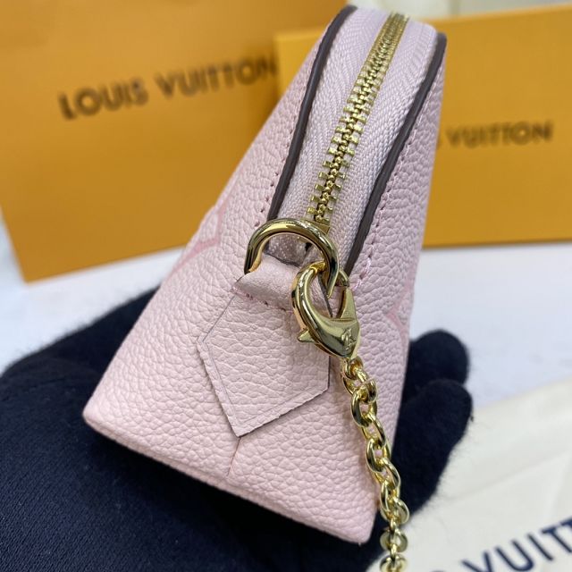 Louis vuitton original calfskin chain cosmetic pouch M80503 pink