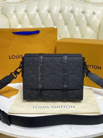 Louis vuitton original calfskin trunk messenger bag M57726 black