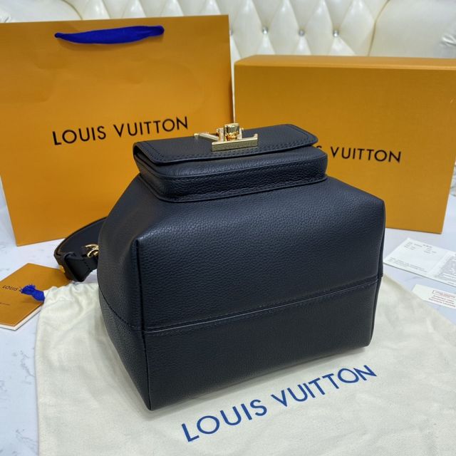 2021 Louis vuitton original calfskin lockme bucket bag M57687 black