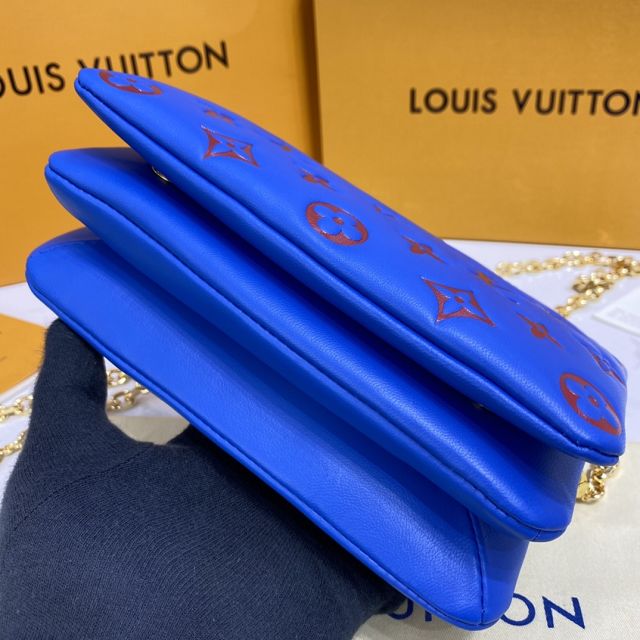 Louis vuitton original lambskin pochette coussin M80743 blue