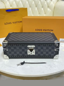 Louis vuitton damier graphite watch case&jewelry box M47641 