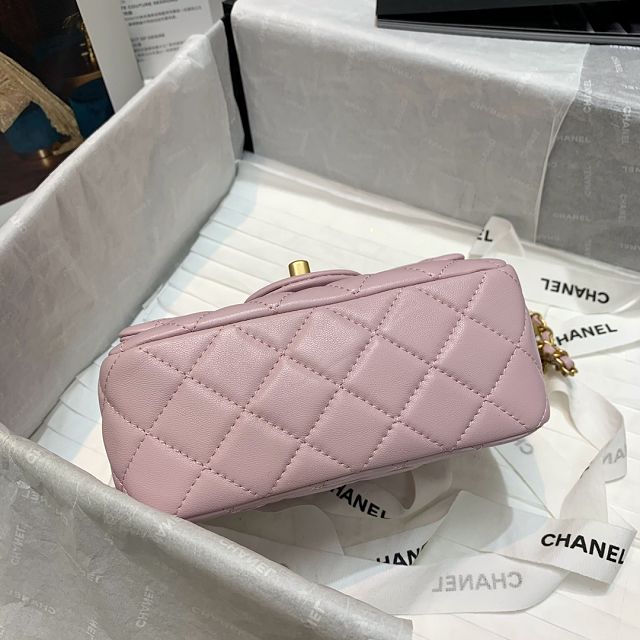 CC original lambskin flap bag AS1786 light pink
