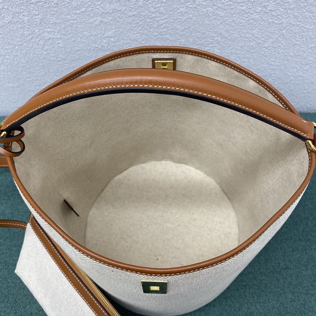 Celine original calfskin bucket 16 bag 195573 white