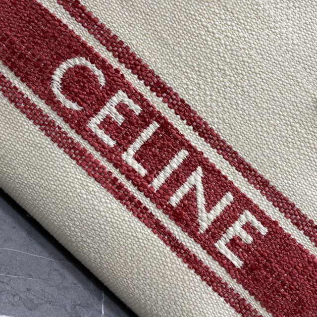 Celine original textile cabas tote 190062 white&red