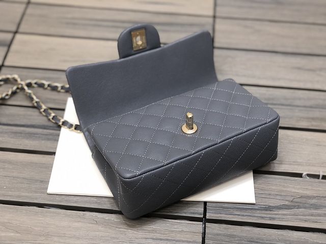 CC original grained calfskin mini flap bag A69900 dark grey