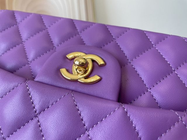 CC original lambskin small flap bag A01113 purple