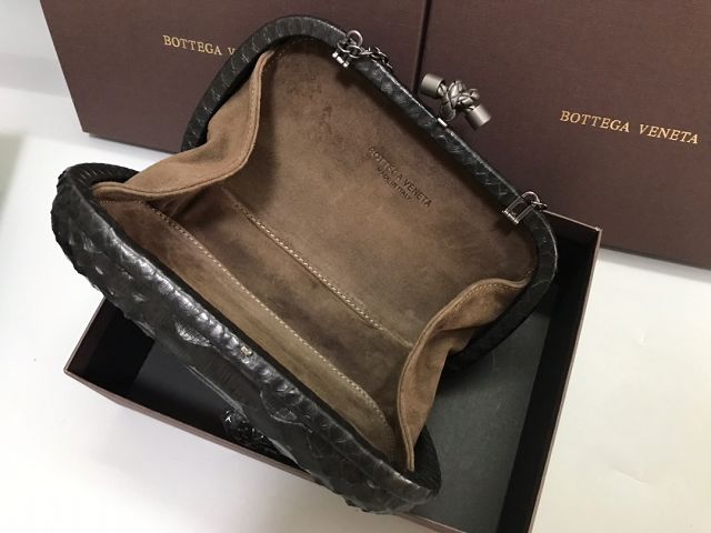 BV original python leather knot clutch 113085 black