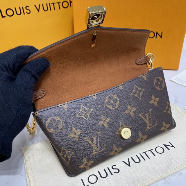 Louis vuitton original monogram canvas padlock strap bag M80763 caramel