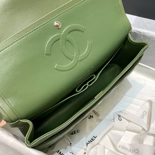 CC original lambskin medium flap bag A01112 green
