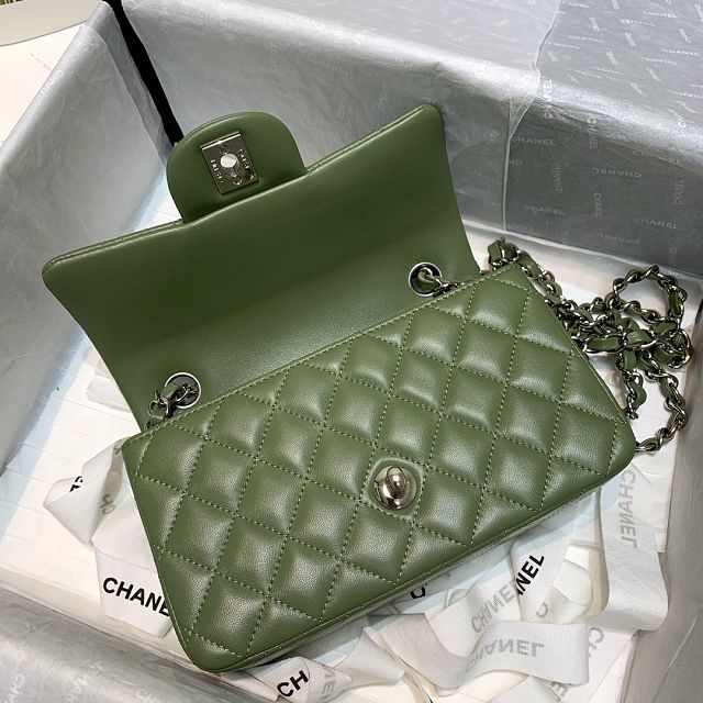 CC original lambskin mini flap bag A69900 green