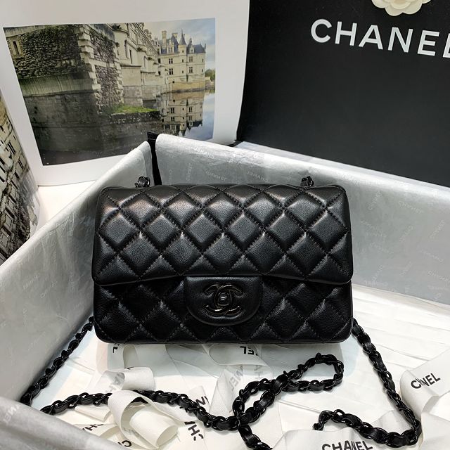 CC original lambskin mini flap bag A69900 black