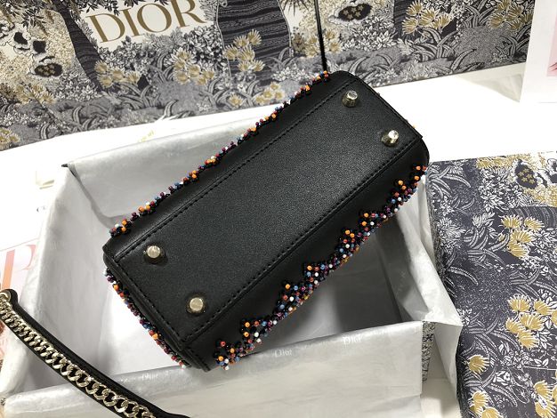 Dior original lambskin mini lady dior bag M0505 black