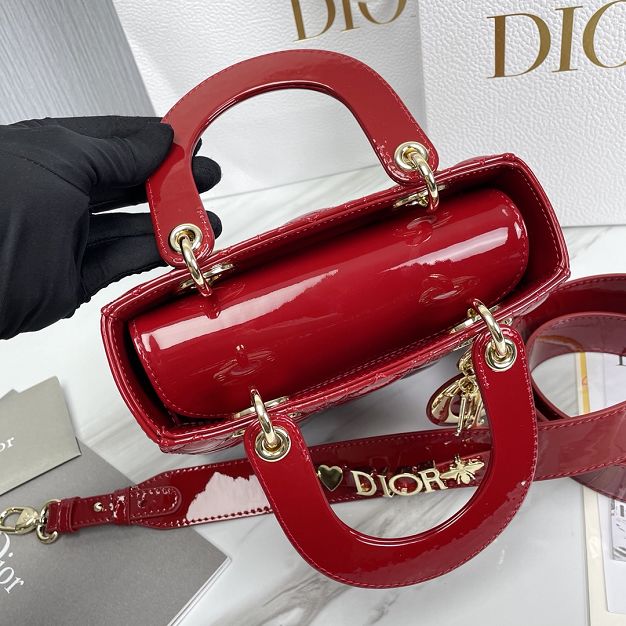 Dior original patent calfskin small my ABCdior bag M0538 red