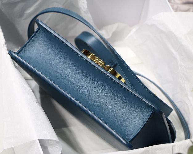 Dior original box calfskin 30 montaigne bag M9203 denim blue