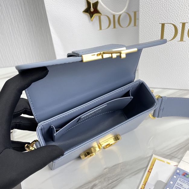 Dior original box calfskin mini 30 montaigne bag M9204 blue