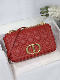 Dior original calfskin medium caro bag M9242 red