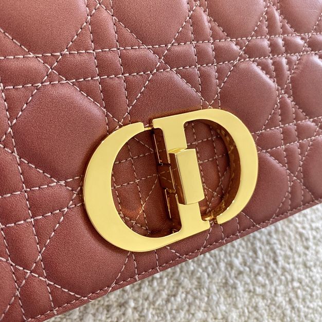 Dior original calfskin large caro bag M9243 pink