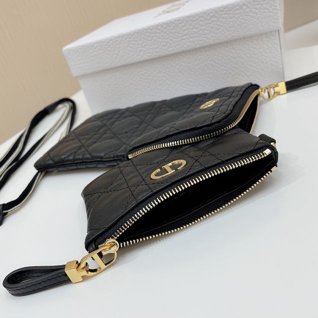 Dior original calfskin multifunctional pouch S5036 black
