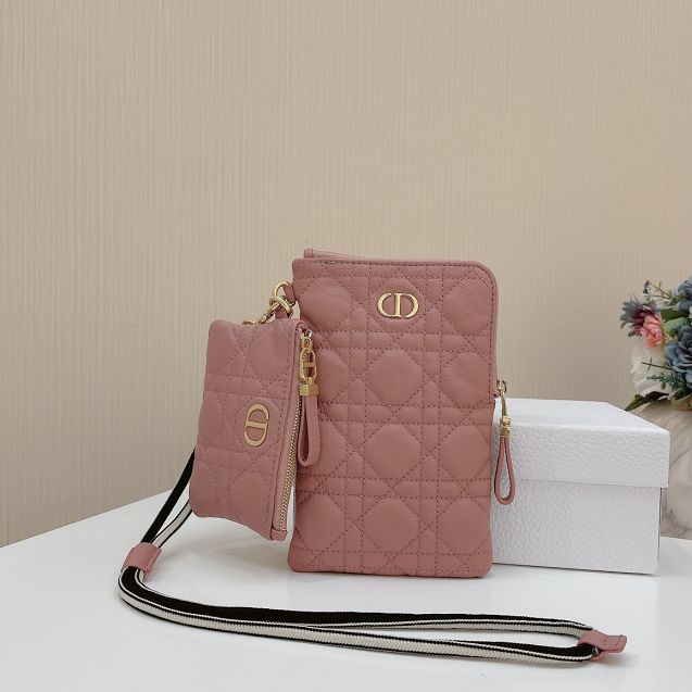 Dior original calfskin multifunctional pouch S5036 pink