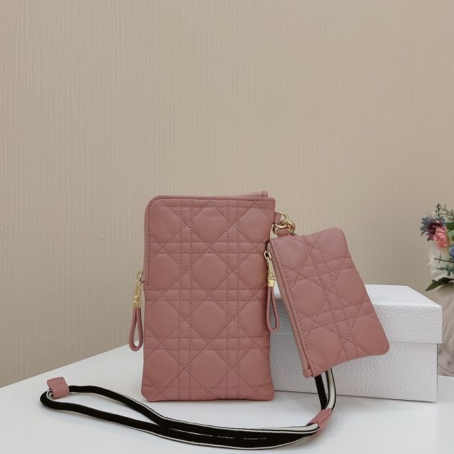 Dior original calfskin multifunctional pouch S5036 pink
