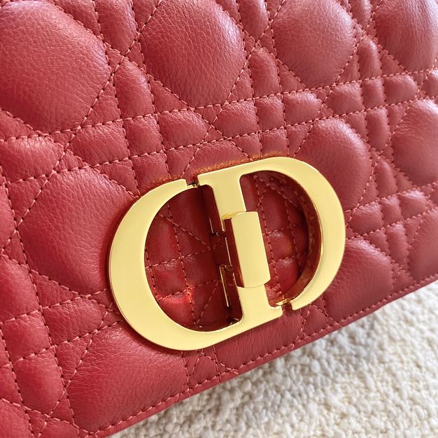 Dior original calfskin small caro bag M9241 red