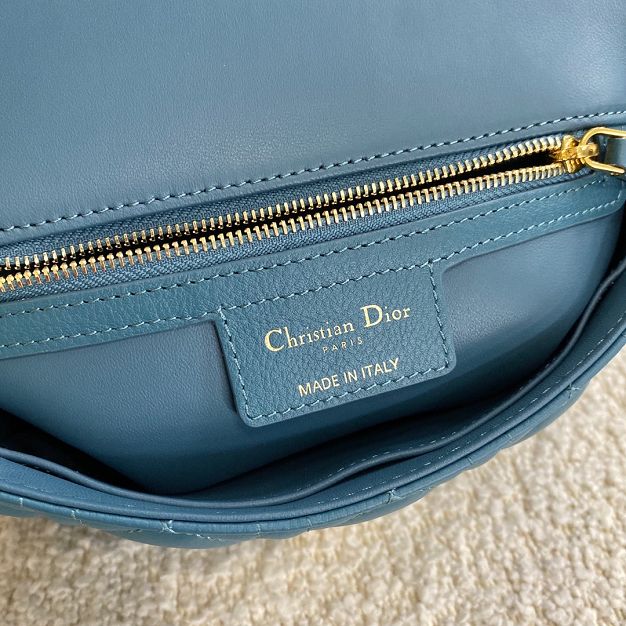 Dior original calfskin small caro bag M9241 steel blue