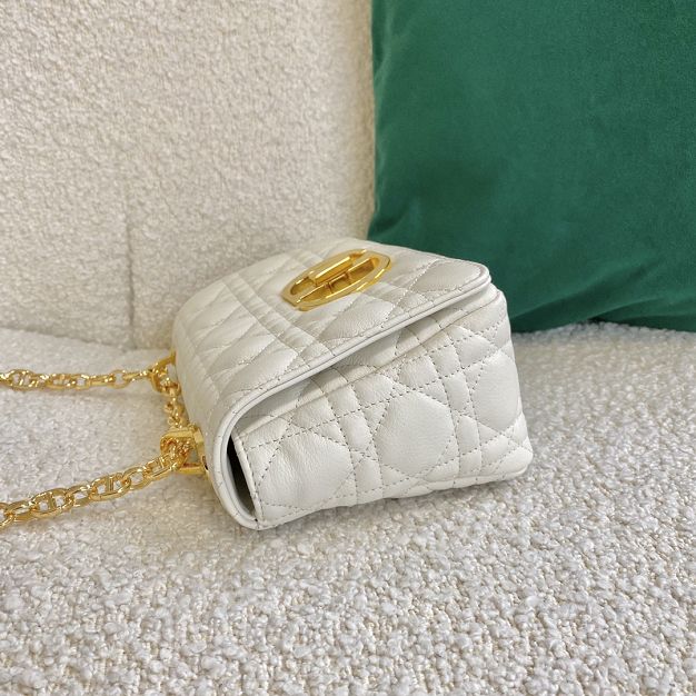 Dior original calfskin small caro bag M9241 white