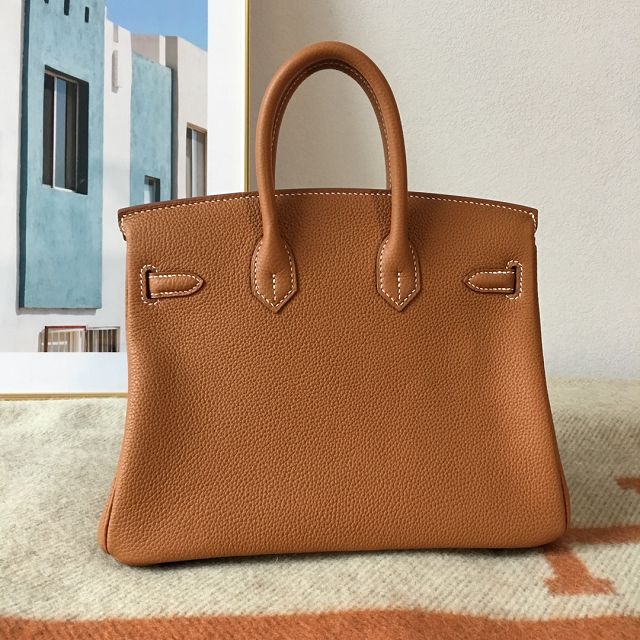 Hermes original togo leather birkin 35 bag H35-1 gold brown