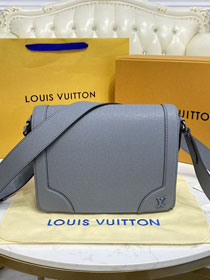 Louis vuitton original calfskin new flap messenger bag M30808 grey