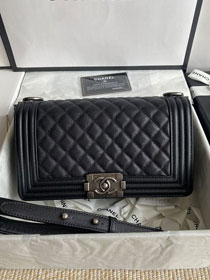 CC original fine grained calfskin medium boy handbag A67086 black