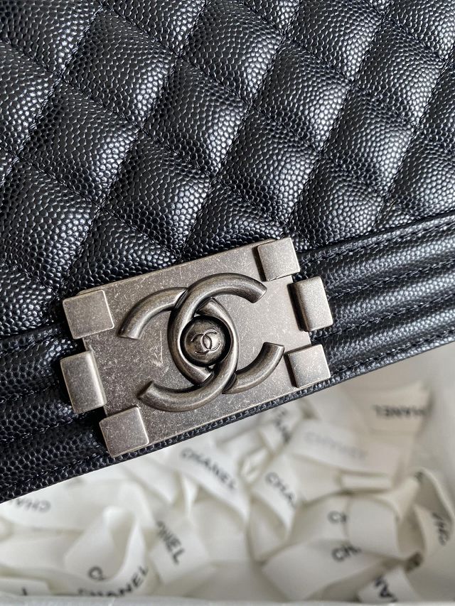 CC original fine grained calfskin medium boy handbag A67086 black